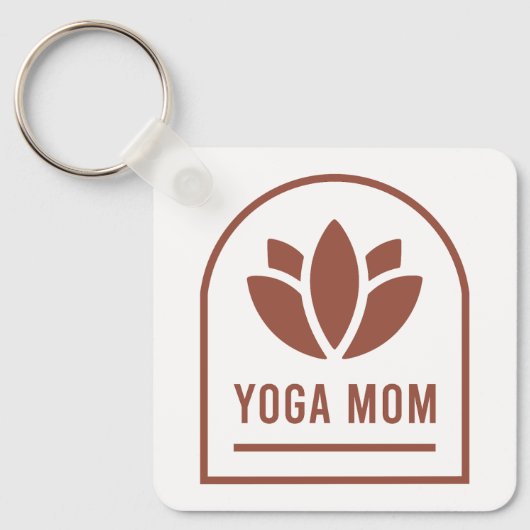 Yoga mom mother lotus flower boho aesthetic sleutelhanger (Voorkant)