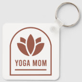 Yoga mom mother lotus flower boho aesthetic sleutelhanger (Achterkant)