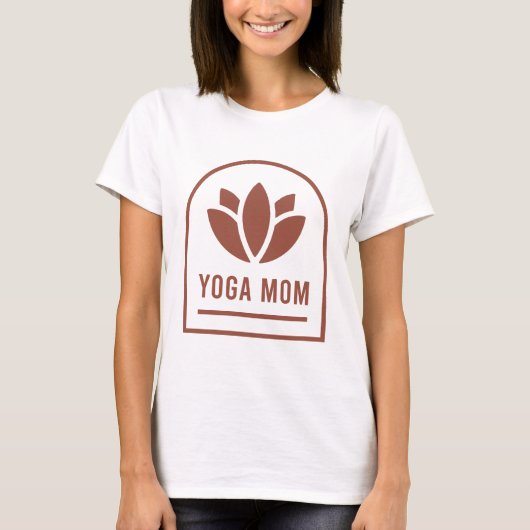 Yoga mom mother lotus flower boho aesthetic t-shirt (Voorkant)