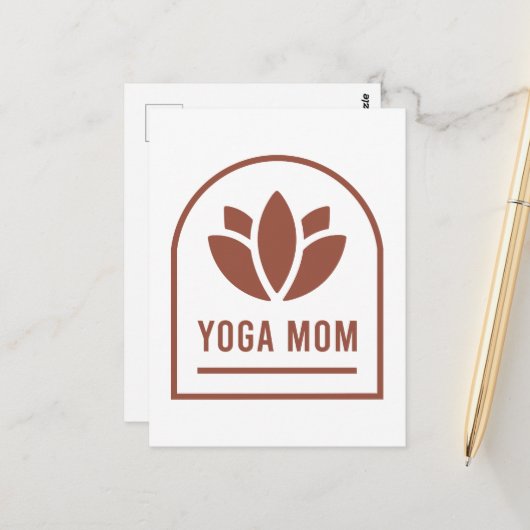 Yoga mom yogi mother boho chic aesthetic briefkaart (Voorkant / Achterkant in situ)