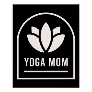 Yoga mom yogi mother minimal black perfect poster