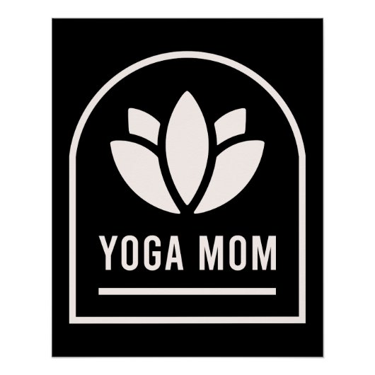 Yoga mom yogi mother minimal black perfect poster (Voorkant)