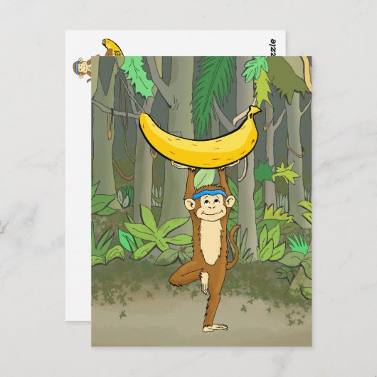 Yoga Monkey Briefkaart (Voorkant / Achterkant)