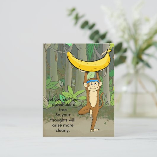 Yoga Monkey Briefkaart (Staand voorkant)