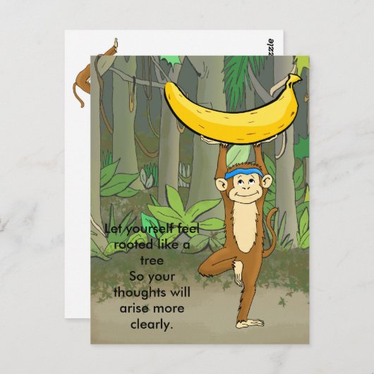 Yoga Monkey Briefkaart (Voorkant / Achterkant)