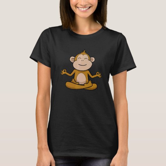 Yoga Monkey Meditating Zen voor Yoga T-shirt (Voorkant)