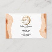yoga moon boho life coach tree of life gold visitekaartje (Achterkant)