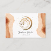 yoga moon boho life coach tree of life gold visitekaartje (Voorkant)