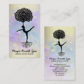 *~* Yoga Moon Gold Woman Meditation Mindfullness Visitekaartje (Voorkant / Achterkant)