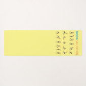 Yoga Moon Salutation poseert met namen Bleek geel Yogamat (Achterkant (horizontaal))