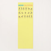 Yoga Moon Salutation poseert met namen Bleek geel Yogamat (Achterkant)