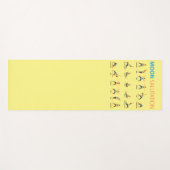 Yoga Moon Salutation poseert met namen Bleek geel Yogamat (Voorkant (horizontaal))