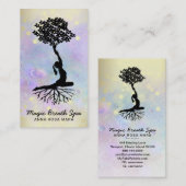 *~* Yoga Moon Woman Meditation Mindfulness Gold Visitekaartje (Voorkant / Achterkant)