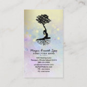 *~* Yoga Moon Woman Meditation Mindfulness Gold Visitekaartje (Achterkant)