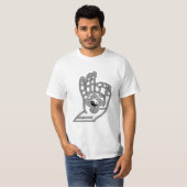 Yoga Mudra met Yin Yang en Jouw naam T-shirt (Voorkant volledig)