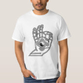 Yoga Mudra met Yin Yang en Jouw naam T-shirt (Voorkant)