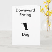 Yoga naar beneden gericht hond Wenskaart Kaart (Gele Bloem)