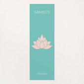 Yoga Namaste Blauwgroen kleur met Lotus Girl Pose Yogamat (Voorkant)