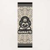 Yoga Namaste Boeddha kat. Crème en zwart Yogamat (Voorkant)