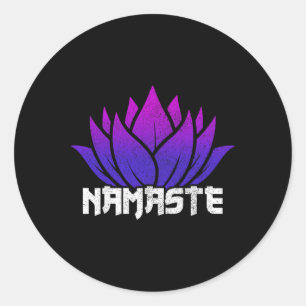 Yoga Namaste Boeddha Lotus Bloem Boeddhisme Yogi B Ronde Sticker