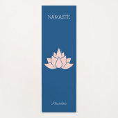 Yoga Namaste Classic Blue Lotus Girl Pose Graphic Yogamat (Voorkant)