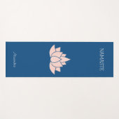 Yoga Namaste Classic Blue Lotus Girl Pose Graphic Yogamat (Voorkant (horizontaal))