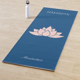 Yoga Namaste Classic Blue Lotus Girl Pose Graphic Yogamat