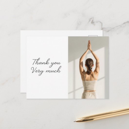 Yoga Namaste Dankkaart Briefkaart (Voorkant / Achterkant in situ)