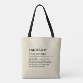 Yoga Namaste Definitie Mindfulness Modern Beige Tote Bag (Achterkant)