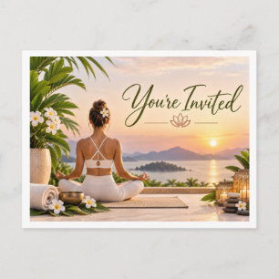Yoga Namaste-houding voor klasuitnodiging Briefkaart