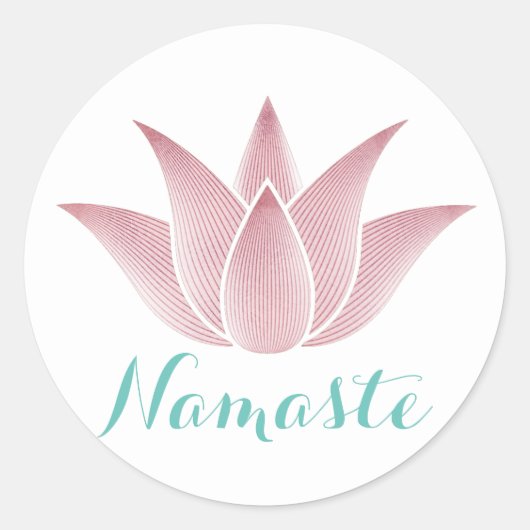Yoga Namaste Lotus Flower Ronde Sticker (Voorkant)