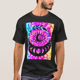 Yoga Namaste Maan Tie Die Boeddha Oog T-shirt
