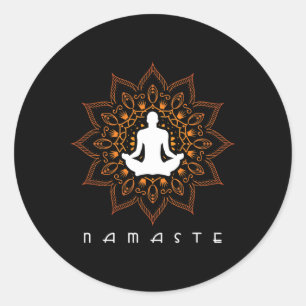 Yoga - Namaste Mandala Boeddhisme Hindoeïsme Medit Ronde Sticker