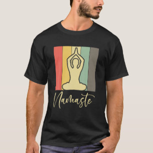 Yoga Namaste Meditation Pose Guidance Retro T-shirt