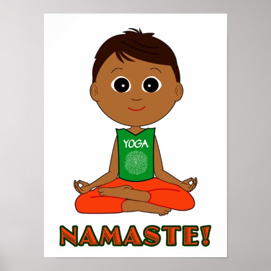 Yoga Namaste met Boy Poster (Voorkant)