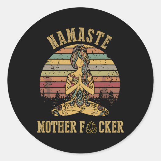 Yoga Namaste Moeder F Ronde Sticker (Voorkant)