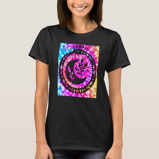 Yoga Namaste Moon Stropdas Die Buddha Snake T-shirt (Voorkant)