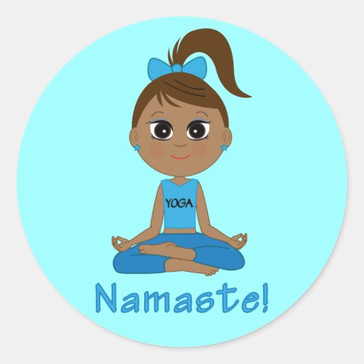 Yoga Namaste Ronde Sticker (Voorkant)