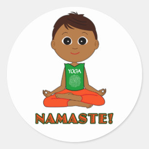 Yoga Namaste Ronde Sticker