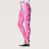 Yoga Namaste Roze Paarse Chic Moderne Sjabloon Leggings (Links)