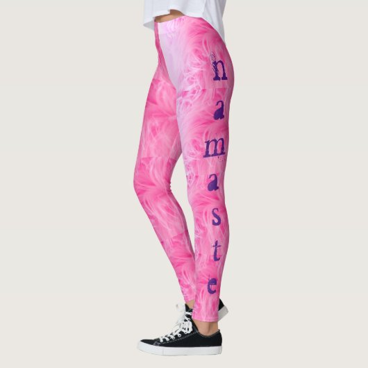 Yoga Namaste Roze Paarse Chic Moderne Sjabloon Leggings (Links)