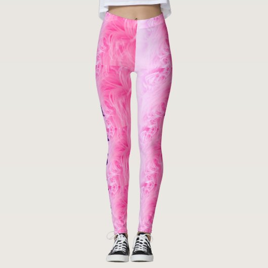 Yoga Namaste Roze Paarse Chic Moderne Sjabloon Leggings (Voorkant)
