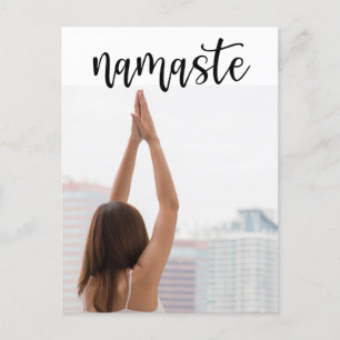 Yoga Namaste Vrouw die yoga doet Briefkaart