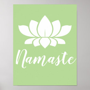 Yoga Namaste White Lotus Flower Poster