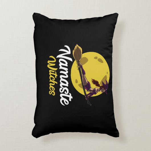 Yoga Namaste Witches Broom Zen Halloween Accent Kussen (Voorkant(Verticaal))