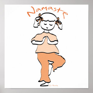 Yoga Namaste Young Girl Poster