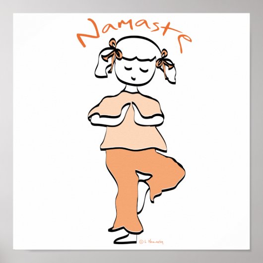 Yoga Namaste Young Girl Poster (Voorkant)