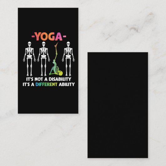 Yoga niet invaliditeit verschillend inzetbaar skel visitekaartje (Voorkant / Achterkant)