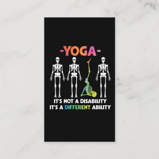 Yoga niet invaliditeit verschillend inzetbaar skel visitekaartje (Voorkant)