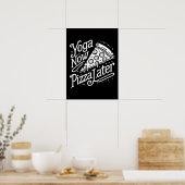 Yoga Nu Pizza Later - Grappige Fitness Poster (Keuken)